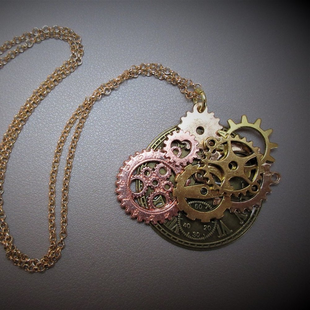 Steam Punk Necklace Metal Victorian Edwardian Style Steampunk
